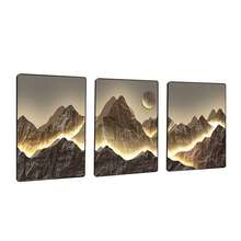 BAEMEFLE 1 无框帆布海报，日照金山风景家居装饰，豪华帆布风景艺术装饰，墙艺术，房间装饰用品，家居壁画，客厅、卧室和家庭办公室的抽象墙艺术装饰 - 高清打印，完美的礼物创意