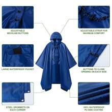 Poncho de ploaie multifuncțional 3 în 1 cu glugă și nasturi la decolteu, pelerină de ploaie portabilă cu buzunare, jachetă de ploaie ușoară pentru activități în aer liber pentru adulți