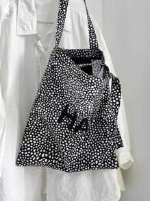Sac à main en canevas de style Ins de Corée du Sud, sac de paille d'été léger et ample avec impression de papeterie, 100% sacoche, pour photos, courses, extérieur et autres utilisations