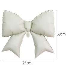 Globos de lámina con nudo en forma de lazo, juego de globos decorativos para ambiente de fiesta, globos de lámina con diseño de mariposa para al por mayor de comercio transfronterizo - Lazo de color sólido blanco - Ver 4