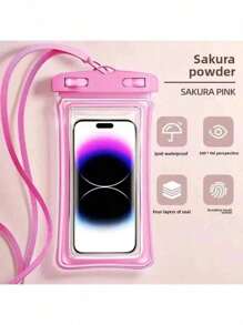 1 防水手机壳，休闲防水手机壳，PVC手机壳，荧光防水壳适用于iPhone16 15 14 13 12 11 Pro Max XS Plus，兼容三星Galaxy手机至7.0英寸，可容纳所有类型的手机，防水手机干燥袋，海滩度假必备，