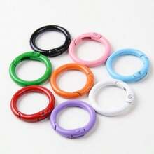 5 pièces/lot 10 couleurs anneau en métal à ressort ouvert Crochet à mousqueton rond pour porte-clés, chaîne pour chien, DIY pour fabrication de bijoux, boucle de connexion