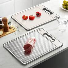 Premium Stainless Steel Cutting Board, Double-Sided Kitchen Chopping Board With Built-In Knife Sharpener & Garlic Crusher, Non-Slip Silicone Wrapped, Dishwasher , Best Gift Choice