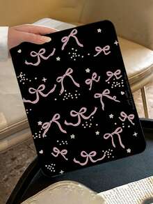 1个适用于iPad 10/9/11（2025款）的双面高清印花粉色蝴蝶结图案平板电脑保护套，透明亚克力后盖，2026新款，自动唤醒/睡眠，多角度支架带笔槽，办公学习必备，非磁性保护套 - 彩色 - 查看 8