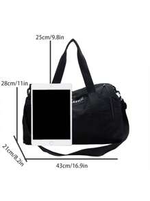 Bolsa de Viagem Multifuncional Unissex com Impressão de Letras, Grande Capacidade de Armazenamento de Roupas com Compartimento para Sapatos, Alça de Ombro Destacável e Ajustável, Adequada para Viagem, Férias, Esportes, Bolsa de Fitness para Acessórios Escolares e Materiais Escolares