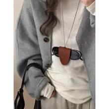 1pc Leopard Print Magnetic Travel Sunglasses Clip, Lanyard Necklace, Eyeglasses Case, Portable Cool Wind Bag, Gift For Girls, Ladies, Office Workers, Suitable For Work, Business Trip, Commuting, Going Out Travel Essentials Travel Accessories Travel Bag Vacation Holiday Back To School School Stuff Sunglasses Women