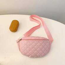 Embroidered Fashionable PU Leather Waist Bag For Teenagers, Girl's Crossbody Coin Purse