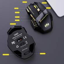 1pc New USB Wireless Mouse With Colorful Light, 2.4G Optical Mouse, Rechargeable Plug And Play, Suitable For Home And Office Use
