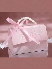 Caja de regalo con 10 piezas de brazaletes de perlas para boda - Elegante empaquetado tipo dulce con asa para despedida de soltera, regalos de fiesta