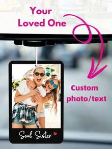 Customized Photo Hanging Decoration, Car Decor Tag, Personalized Family Photo Wall Hanging Ornament, Custom Photo, Personalized Text, DIY, Family Blessings, Reminder, Cozy Car Accessory, Car Interior, Father's Day Gift, For Yourself/Baby Shower/Birthday/Mother's Day/Father's Day/Anniversary/Graduation/Christmas Stocking Filler - Multicolor - View 1