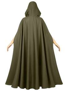 1件针织面料超宽松褶皱中世纪连帽长袍巫师斗篷，适合所有季节，万圣节春季适用 - 彩色 - 查看 6