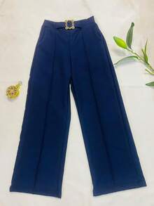 Long Pants With Pocket And Elastane At The Waist