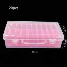 1 pieza Caja de exhibición de joyería de plástico transparente, organizador de sobremesa a prueba de polvo para joyería DIY, cuentas, colgantes, cristales, gemas