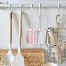 可爱郁金香和樱桃图案洗碗布，超强吸水洗碗海绵