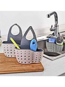 Küchenspülbecken-Abflusskorb, Hängetasche, Armaturen-Schwammhalter, Gemüse-/Geschirr-Waschbecken Aufbewahrungskorb, ohne Bohren erforderlich