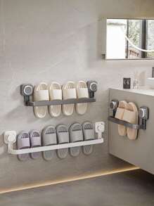 No-Drill Bathroom Shoe Organizer – Strong Suction Cup Mount – Holds 3-4 Pairs – Space-Saving Design
