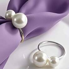 1-100 件优质酒店和餐厅餐桌装饰珍珠餐巾环，适用于婚礼、节日餐桌布置