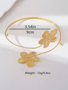 1 件多功能双花金色臂章，实用的四季配饰 - 金色 - 查看 2