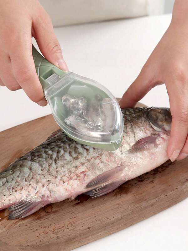 1 pieza Raspador de escamas de pescado manual, herramienta peladora y limpiadora de pescado para el hogar