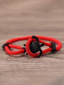 1pc Men's Adjustable Sea Turtle Bracelet, Beach Surfer Lucky Cord Wristband, Casual Ocean Themed Accessory, Suitable For Daily Wear And Gift Giving - Turtle-shaped Bracelet - View 8