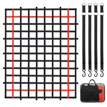 Heavy Duty Adjustable Cargo Net 96" X 72" With Buckles & S-Hooks For Secure Transport And Storage - Red - View 9