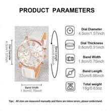 14pcs Women's Watch PU Leather Fashion Simple Three Eye Roman Scale Dial Quartz Watch Set Wristwatch Party Wedding Gift Beach Vacation Valentine Gift