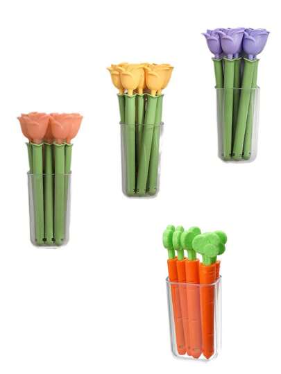 Cute Rose, Carrot Preservation Sealing Clip, Refrigerator Magnet, Kitchen Small Clip, Food And Snack Bag Sealing Clip, Storage Box (5 Pieces Each)