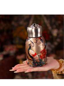 隔热豪华不锈钢 316 复古水瓶，高档时尚创意迷你圆形杯，户外水杯 - 彩色 - 查看 1