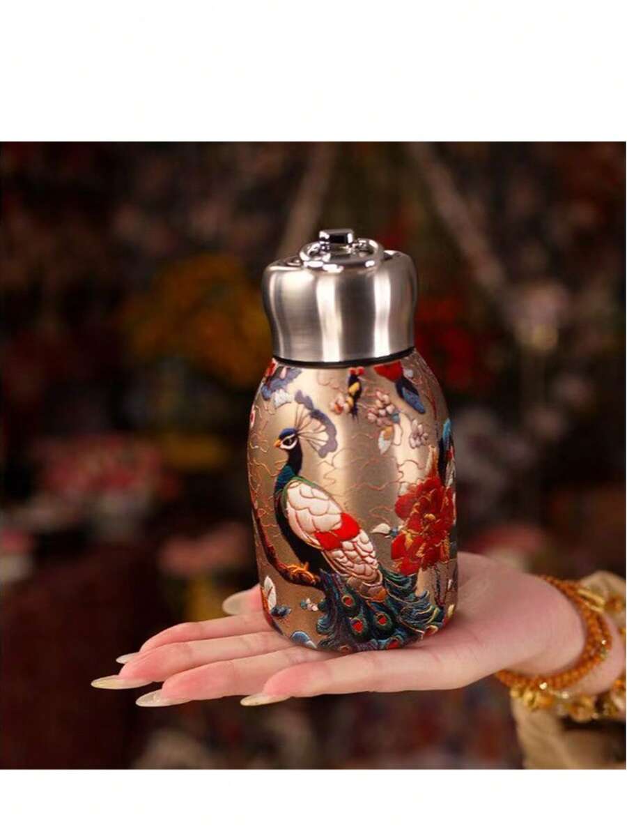 隔热豪华不锈钢 316 复古水瓶，高档时尚创意迷你圆形杯，户外水杯 - 彩色 - 查看 1