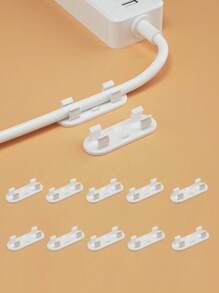 Wire Fixing Clip, Punch-Free Socket Strip, Wall Wiring, Self-Adhesive, High Viscosity Storage Clip, Cable Organizer - White - View 3