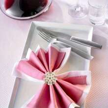 3 piezas Anillos para servilletas con flor de perla, Portaservilletas dorados, Soportes elegantes para servilletas con cristal, Adecuados para bodas, cumpleaños, Navidad, Acción de Gracias, decoración de mesa festiva