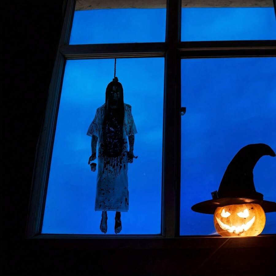 1 2D 平面亚克力万圣节恐怖元素吊坠，非常适合万圣节家居装饰、节日必需品、恐怖装饰风格、家居装饰客厅