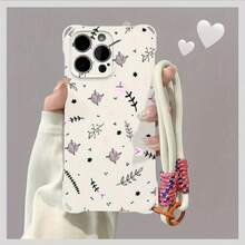 Funda para teléfono (1 unidad) con correa cruzada a la moda, anticaídas en las cuatro esquinas, protectora, para llevar al cuello, suave, compatible con las series 12, 13, 14, 15, 16 Pro y Pro Plus. Diseño moderno - Blanco - Ver 4