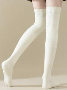 1 para nowych damskich skarpetek za kolano, gruba termiczna podszewka, ciepłe skarpetki za kolano na jesień i zimę, Y2k