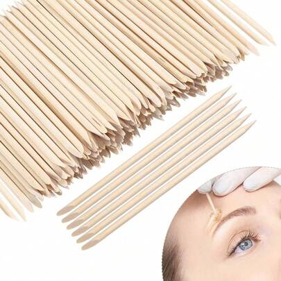 500pcs/200/Pcs/100pcs Wooden Wax Sticks Mini Waxing Applicator Sticks Lip Nose Eyebrow Wood Craft Small Facial Hair Spatula Applicator For Home Spa Hair Removal Smooth Skin Use Multi Functional Use Of Hair Removal Wax Stick, Nail Removal Stick, Dead Skin Removal, And Skin Care