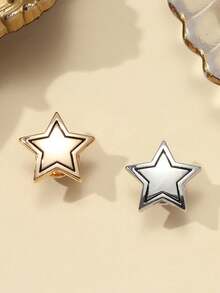 1 件/2 件新款星星胸针，复古欧美风格创意配饰，水晶装饰金属夹克别针，独特设计学校办公室配饰衬衫珠宝万圣节衣服别针有趣可爱的教师礼物万圣节配饰教师节00 服装配饰包饰圣诞节 - 彩色 - 查看 9