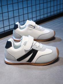 1 Pair Kids Running Shoes, Thick Sole Fashion Chunky Sneakers, Boys & Girls Lightweight Sneakers, Suitable For All Seasons - White - View 2