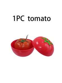 1/3/6个装水果蔬菜造型食品保鲜盒 - 牛油果、柠檬、洋葱、番茄、大蒜、甜椒保鲜盒，多功能厨房食品保鲜盒，适用于冰箱储存、露营、用餐和食品准备 - 彩色 - 查看 19