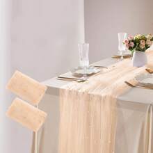 1 pieza Mantel decorado con perlas falsas, mantel de tul blanco con perlas para bodas, decoración de arco nupcial, fiesta de despedida de soltera, decoración de fiesta, faja para silla, telón de fondo para eventos, Navidad, decoración de boda, tela de malla transparente con perlas para fiestas de San Valentín y reuniones en el hogar