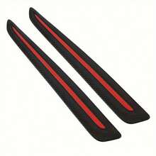 2件装汽车保险杠防撞贴纸，黑红车饰条，前/后保险杠护角防刮擦保险杠装饰条，汽车防撞防刮贴纸
