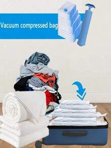 1/5/10PCS,超大真空透明高品质压缩收纳袋,适用于旅行必需品、衣服、床上用品、毛毯、寝具等的便携式收纳袋。手动真空泵压缩袋套装,无需用电。 - 壓縮袋 - 查看 5