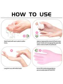 3 件套保湿手套袜面膜套装、面膜套、可重复使用的提拉紧致耳部固定器、适合干性皮肤的硅胶凝胶水疗袜、防滑硅胶凝胶高跟袜（可软化足部）、适合旅行、无香型、无需电池 - 粉色 - 查看 2