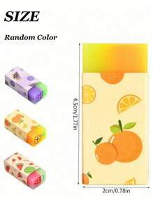 4 piezas de borradores con formas creativas y adorables de frutas y donas, útiles de papelería novedosos, regalos perfectos para estudiantes, surtido de multicolor, artículos esenciales para volver a la escuela