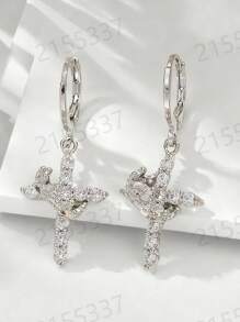 Fashion Elegant/Retro Copper Micro-Inlay Cross Earrings