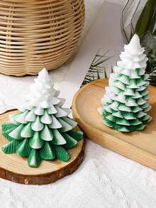 圣诞树系列雪松硅胶蜡烛模具DIY圣诞节节日香氛石膏模具 - 白色 - 查看 2