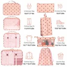 8pcs Travel Packing Cubes Set,Travel Portable Clothes Storage Bags, Compression Storage Shoe Bag, Clothing Underwear Bag, Luggage Packing Organizers,Pack Your Luggage With Ease ,Travel Essential Accessories - 粉底草莓 - 查看 2