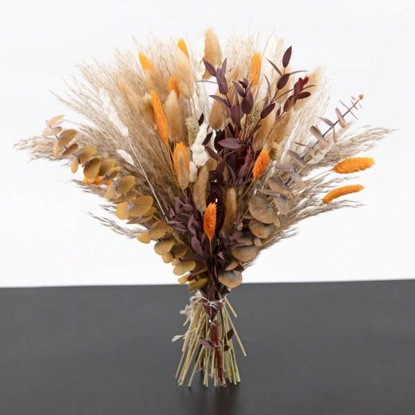 Premium 66 Stems Pampas Grass Dried Flower Bouset Handcrafted Home Decor Boho Chic Floral Arrangement Perfect For Wedding Centerpiece Table Decor