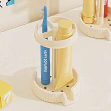 Support de brosse à dents électrique style dopamine - Porte-brosse à dents et porte-gobelets de rangement pour plan de travail de salle de bain avec couvercle, design moderne gain de place (double utilisation mural et de bureau, étanche et facile à nettoyer)