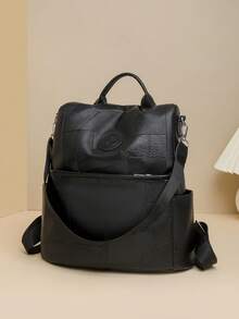 时尚休闲简约多功能女士背包，通勤旅行新款，单肩斜跨两用包，学生防盗背包，适合学校、大学、初中、高中、通勤、办公、户外旅行、运动背包，