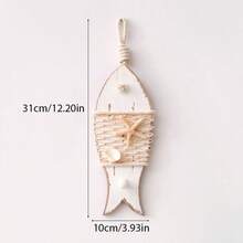 Madebyblanc 2 Mảnh Gỗ Cổ Điển Bờ Biển Cá Gỗ Chạm Khắc Thủ Công Thích Hợp Cho Trang Trí Tường Hàng Hải Và Đạo Cụ Chụp Ảnh Để Tặng Cho Bạn Bè Và Gia Đình - màu nâu - Xem 13